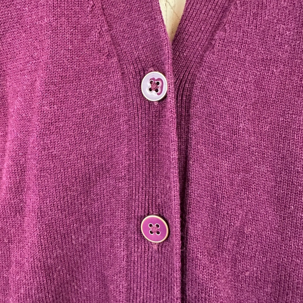 Talbots Purple V-Neck Button Front Girlfriend Car… - image 2